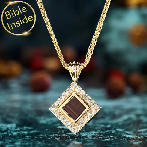 Bible Present Pendant with New Testament Inside by My Nano Jewelry

